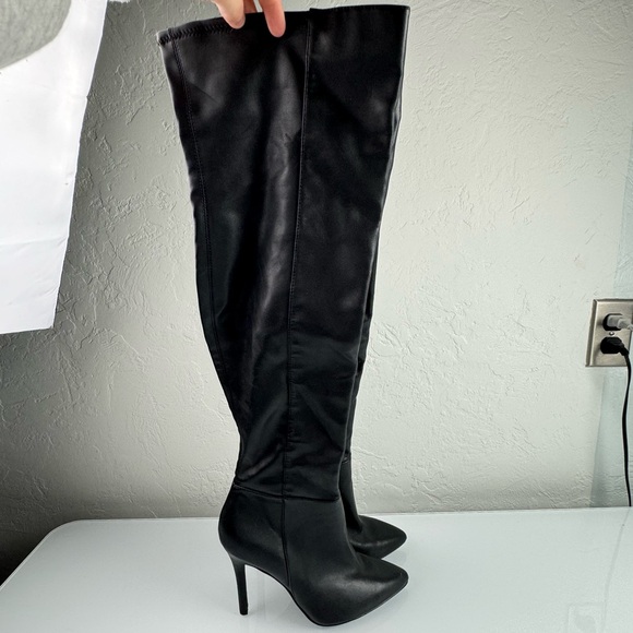 Charles David Shoes - Charles David Boots Stiletto Heeled Booties Faux Leather Solid Black Pointed Toe